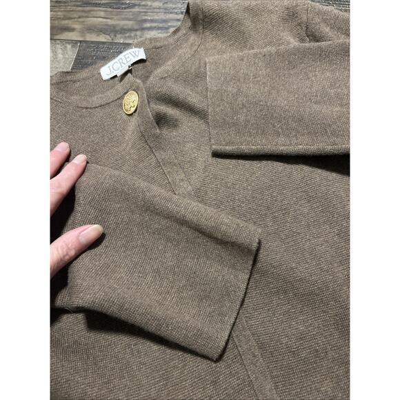 J Crew Long Giselle Sweater Gold Buttons Brown Womens XS - Picture 5 of 7
